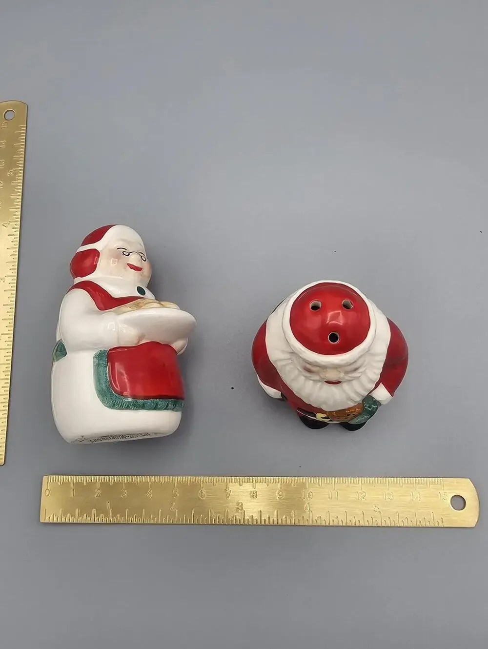Ceramic Santa and Mrs. Claus Salt and Pepper Shakers